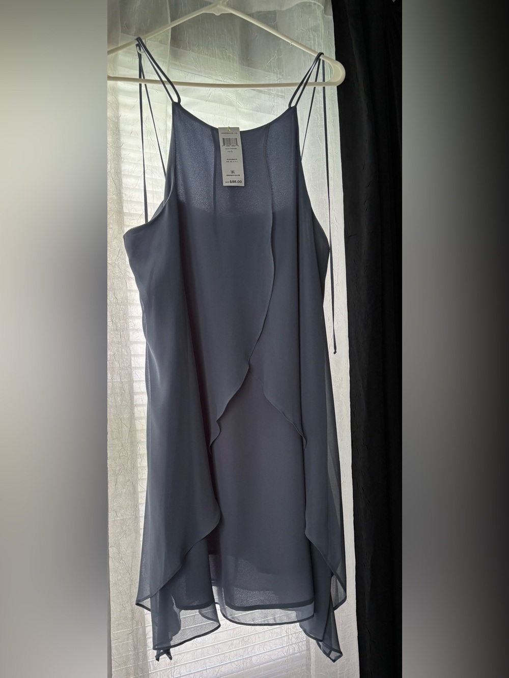 BCBGeneration Sleeveless Slate Blue Draped Women's Dress